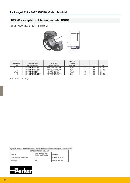 Parflange® F37für Rohr- und Rohrleitungs- verbindungen