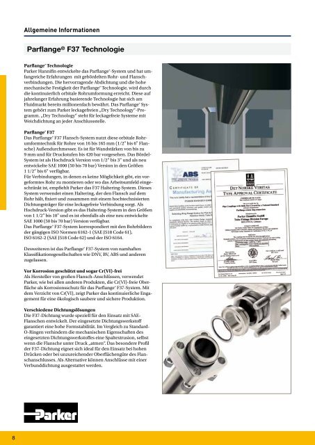 Parflange® F37für Rohr- und Rohrleitungs- verbindungen