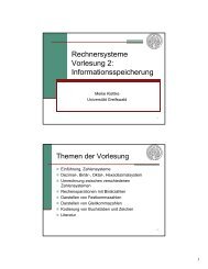 Rechnersysteme Vorlesung 2 - am Institut für Mathematik und ...