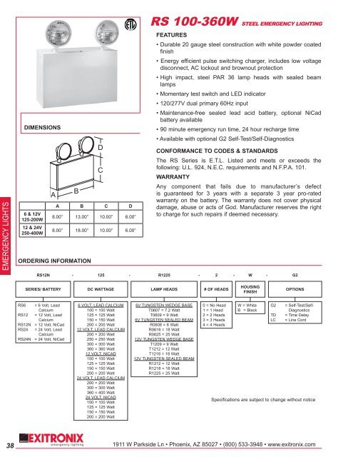 12V 150W Class 2 Div 2 Emergency Light with NiCad Battery Battery