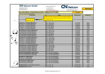 Preisliste GN Netcom ab 06.2003