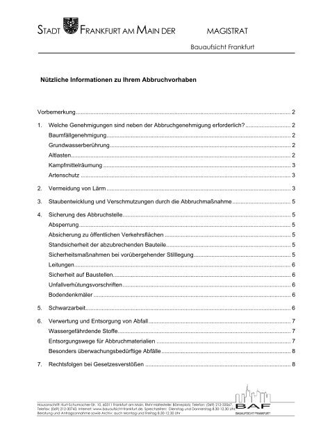 Informationen zu Abbruchverfahren (pdf, 138 KB) - Frankfurt am Main