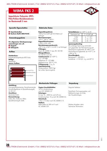 WIMA FKS 2 - Weltron Elektronik GmbH