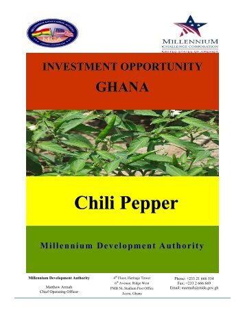 Chili Pepper Production - Millennium Challenge Corporation