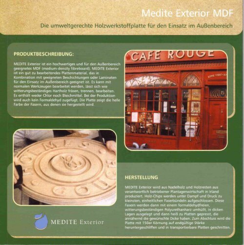 Medite MDF Exterior Verarbeitung - Braun Gossau