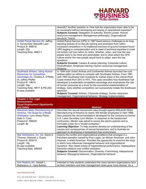 Case Map for Noe, Hollenbeck, Gerhart & Wright - Harvard Business ...