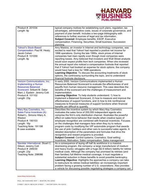 Case Map for Baron & Kreps Strategic Human Resources - Harvard ...