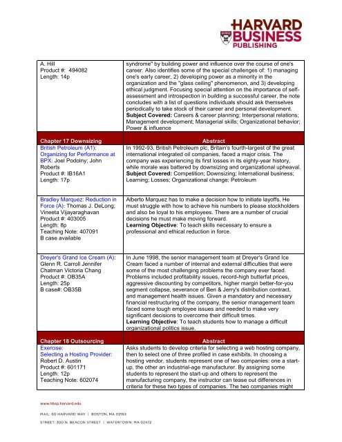 Case Map for Baron & Kreps Strategic Human Resources - Harvard ...