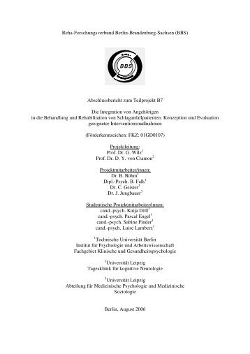 Abschlussbericht_B7 Wilz 2006K - Forschungsportal der Deutschen ...