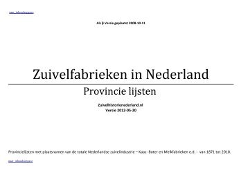 Lijst 'zuivelhistorienederland', pdf-bestand Provinciale indeling