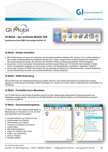 GI Mobil - das schlanke Mobile GIS - GI Geoinformatik GmbH