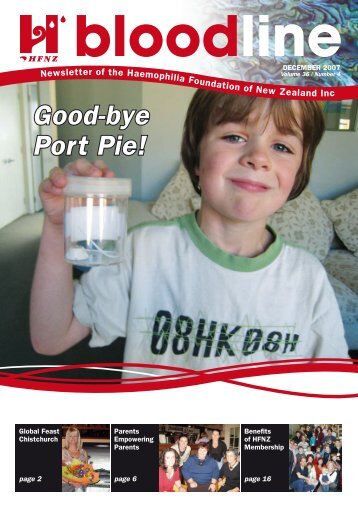 Good-bye Port Pie! - Haemophilia Foundation of New Zealand Inc.