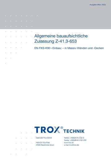 Zulassung Z-41.3-653 - Trox