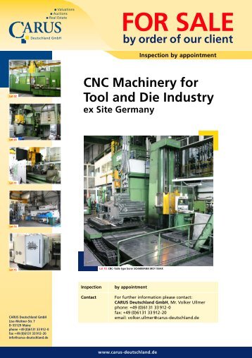 CNC Machinery for Tool and Die Industry ex Site Germany - CARUS ...