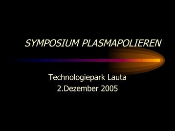 SYMPOSIUM PLASMAPOLIEREN - Lautech