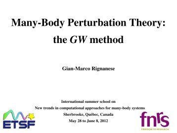 Many-Body Perturbation Theory: the GW method