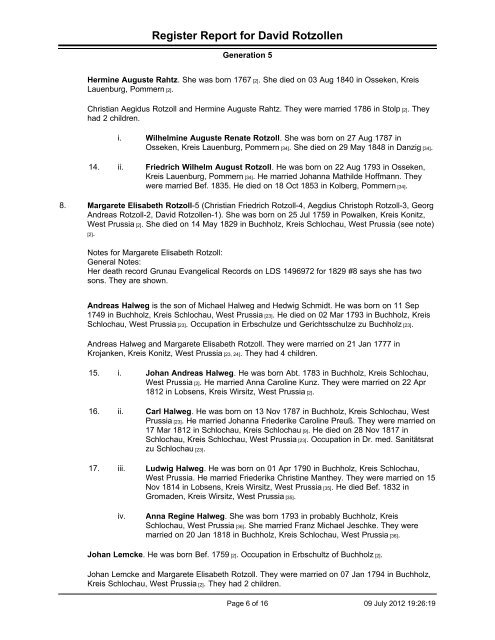 the Rotzol family genealogy.