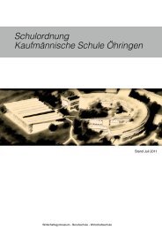 Schulordnung Kaufmännische Schule Öhringen - KSOE