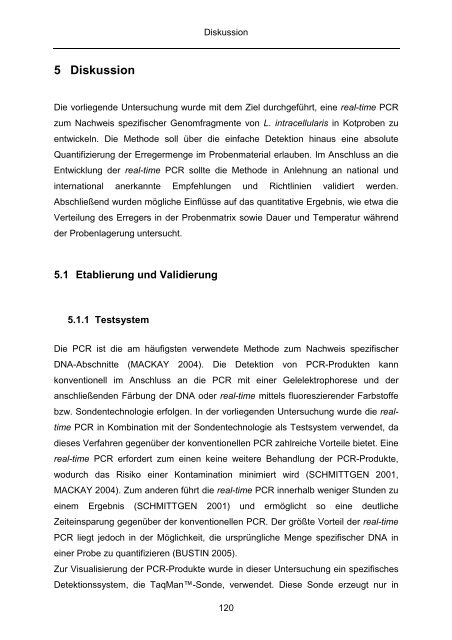 Quantitativer Nachweis von Lawsonia intracellularis mittels real-time ...