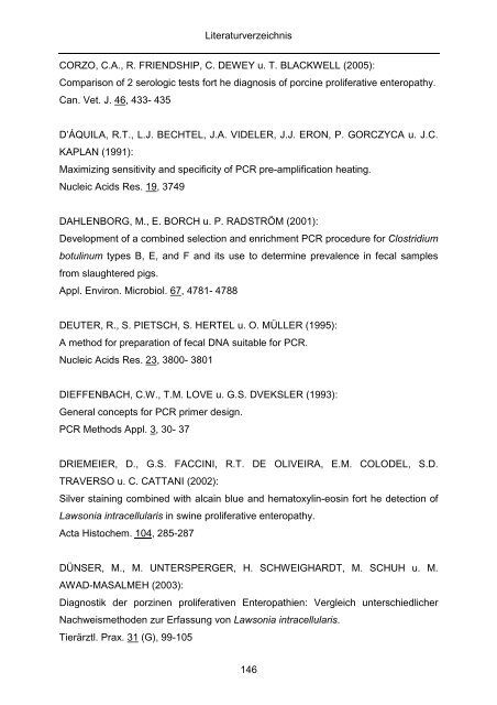 Quantitativer Nachweis von Lawsonia intracellularis mittels real-time ...