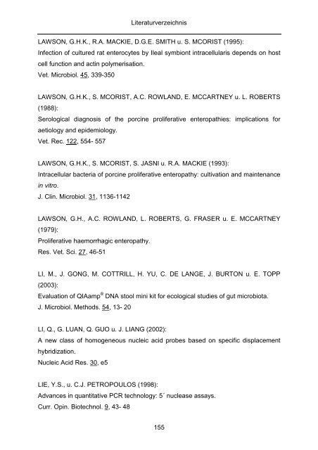 Quantitativer Nachweis von Lawsonia intracellularis mittels real-time ...