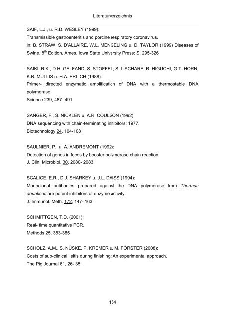 Quantitativer Nachweis von Lawsonia intracellularis mittels real-time ...