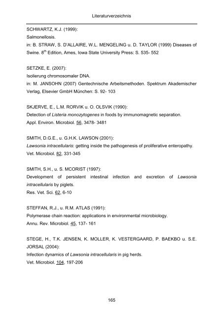 Quantitativer Nachweis von Lawsonia intracellularis mittels real-time ...