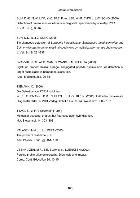 Quantitativer Nachweis von Lawsonia intracellularis mittels real-time ...