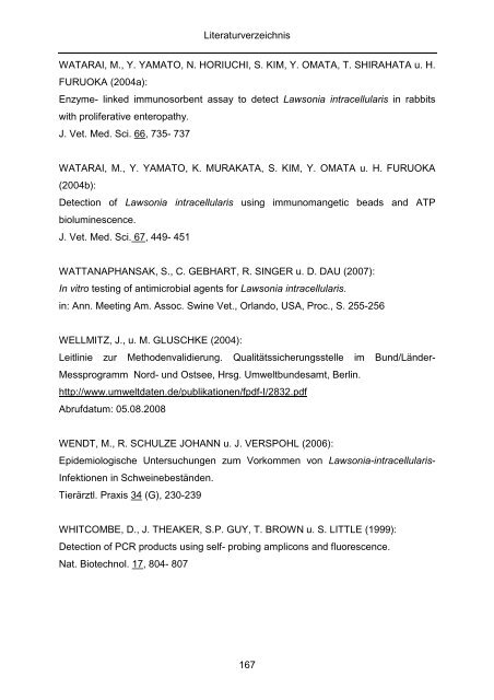 Quantitativer Nachweis von Lawsonia intracellularis mittels real-time ...