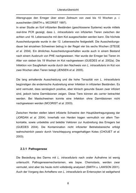 Quantitativer Nachweis von Lawsonia intracellularis mittels real-time ...