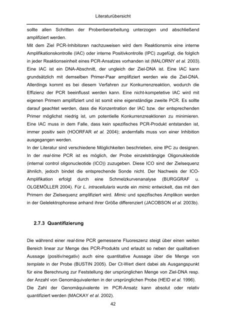 Quantitativer Nachweis von Lawsonia intracellularis mittels real-time ...