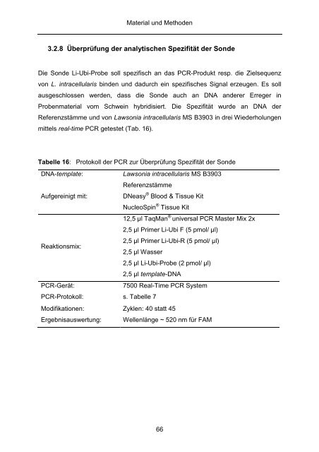 Quantitativer Nachweis von Lawsonia intracellularis mittels real-time ...