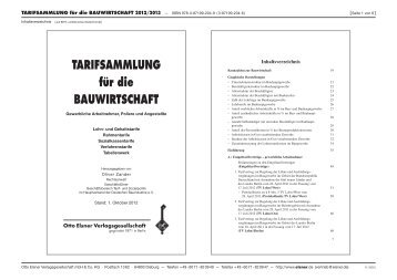 Tarifsammlung für die Bauwirtschaft 2012/2013 - Otto Elsner ...