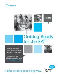 Getting Ready for the SAT® - SAT - College Board