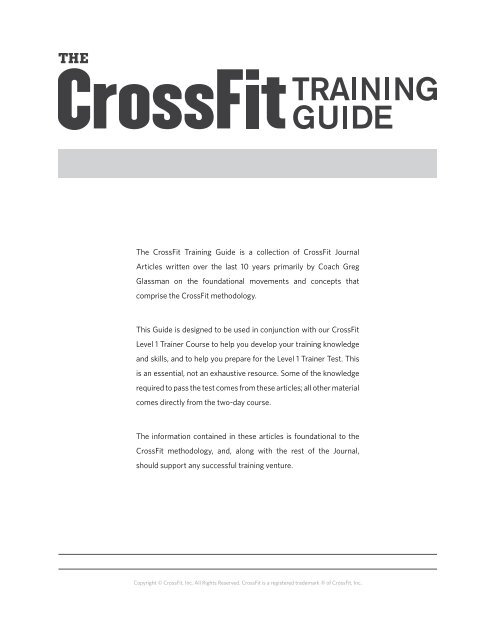 The Crossfit Training Guide Is A