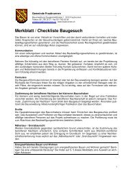 Merkblatt / Checkliste Baugesuch - Fraubrunnen