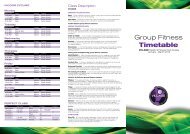 Group Fitness Timetable - VILLAGE health & fitness Clubs