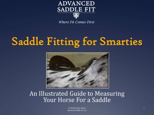 Saddle Fitting for Smarties - Advanced Saddle Fit