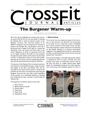 The Burgener Warm-up - CrossFit