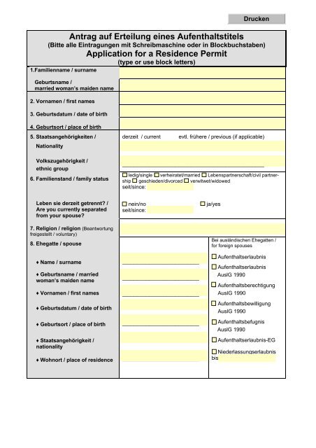 Antrag Auf Verlängerung Des Aufenthaltstitels Antrag auf Erteilung eines Aufenthaltstitels Application - Kreis Düren