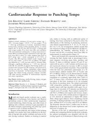 Cardiovascular Response to Punching Tempo - Setanta College