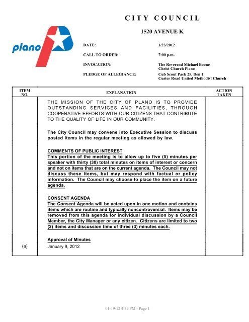 C I T Y   C O U N C I L - PDF Documents - City of Plano