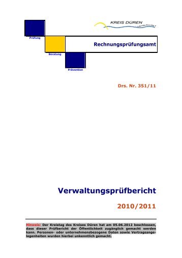 Verwaltungsprüfbericht 2010-2011 - Kreis Düren