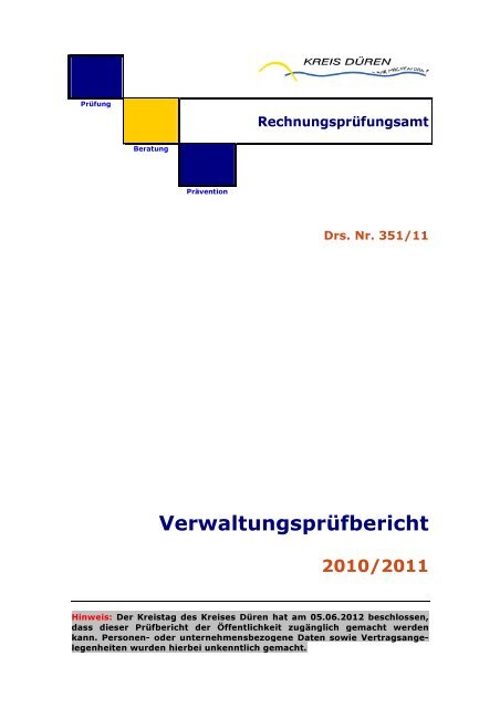 Verwaltungsprüfbericht 2010-2011 - Kreis Düren