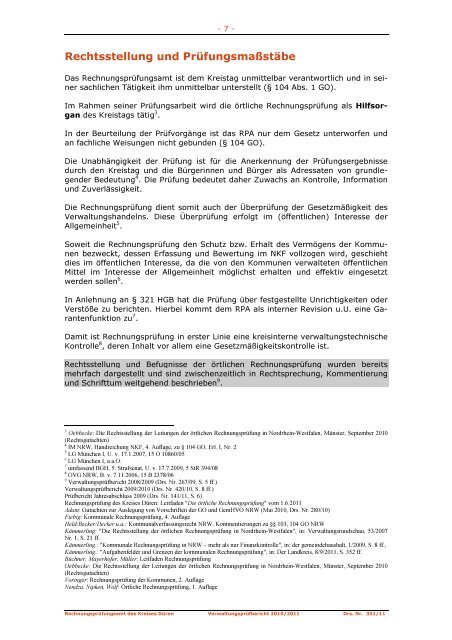 Verwaltungsprüfbericht 2010-2011 - Kreis Düren