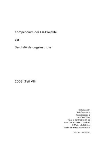 EU-Projektkompendium Teil VII - Bfi