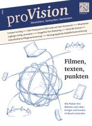 Filmen, texten, punkten - proVision - Versichern. Verkaufen ...