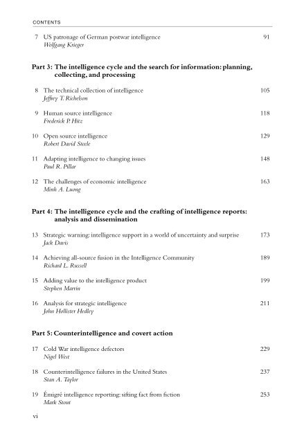 Handbook of intelligence studies / edited by