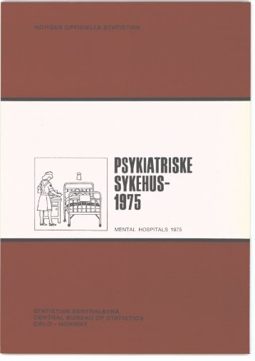 Psykiatriske sykehus 1975 - Statistisk sentralbyrå