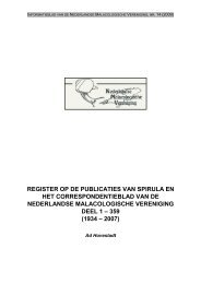 register op de publicaties van spirula - Nederlandse Malacologische ...